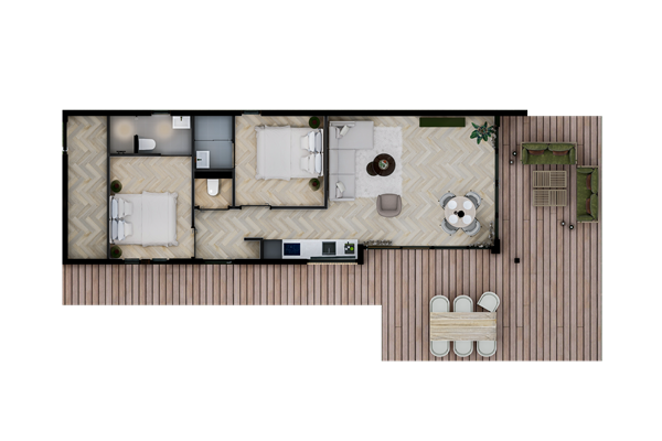 Floorplan - Schulpweg 60-53, 2211 XM Noordwijkerhout